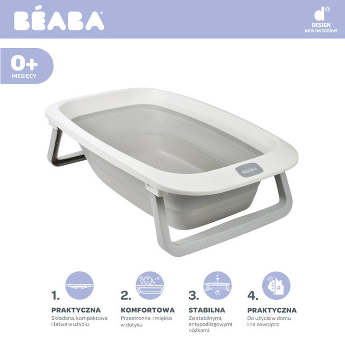 Składana wanienka dla dzieci Eazy Pop Camélé'O Gris velours Beaba