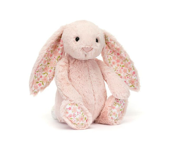 Króliczek z kwiecistymi uszami pudrowy róż Cherry 31 cm Jellycat pluszaki dla dzieci