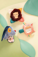 Lilliputiens Zestaw 3 wielofunkcyjnych zabawek sensorycznych dla niemowląt Piesek Jules, Kotka Jeanne i Jeżyk Leon 