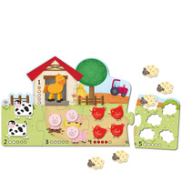 Drewniane puzzle dla dzieci Zwierzęta i nauka liczenia 1-5 Goula