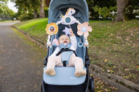 Tiny Love Pałąk z grzechotkami i gryzakami Kraina Jednorożca do zabawy w domu i podróży dla niemowląt