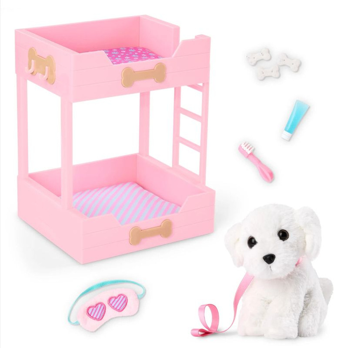 Łóżko piętrowe z pieskiem i akcesoriami różowe Puppy Dreams Bunk Bed Our Generation