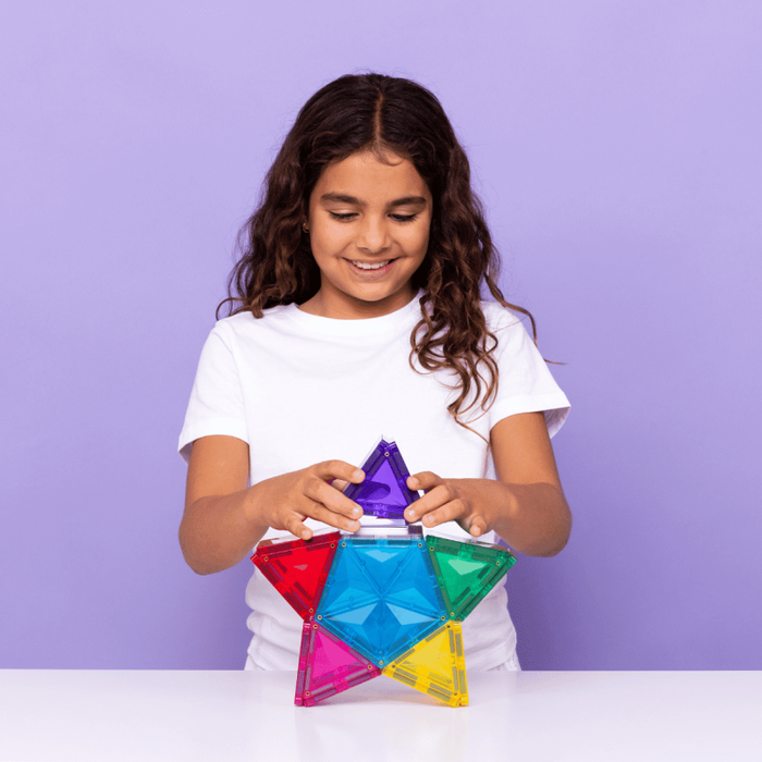 Klocki magnetyczne dla dzieci z podświetleniem Light Star Pack 28 el Connetix