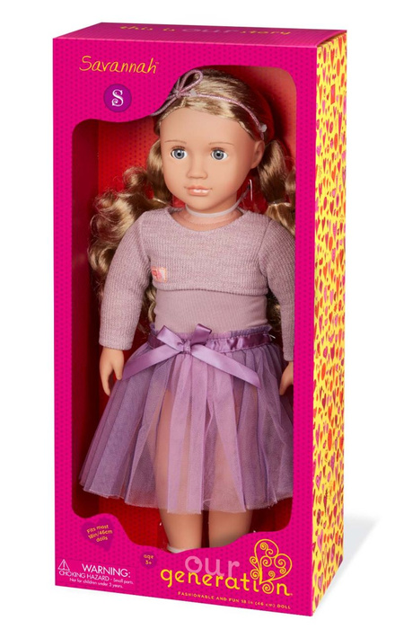 Lalka dla dzieci SAVANNAH 46cm tacerka Our Generation