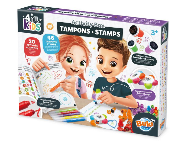 Stempelki dla dzieci Zestaw artystyczny z książeczką aktywności Buki