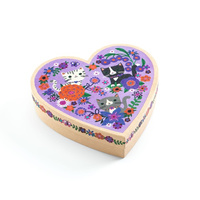 Djeco Bransoletki z motywem kotków dla dziewczynki w pudełku w kształcie serca