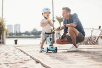 SCOOTANDRIDE Dziecięcy Kask XXS-S 1-5 lat światło LED magnetyczne zapięcie Blueberry