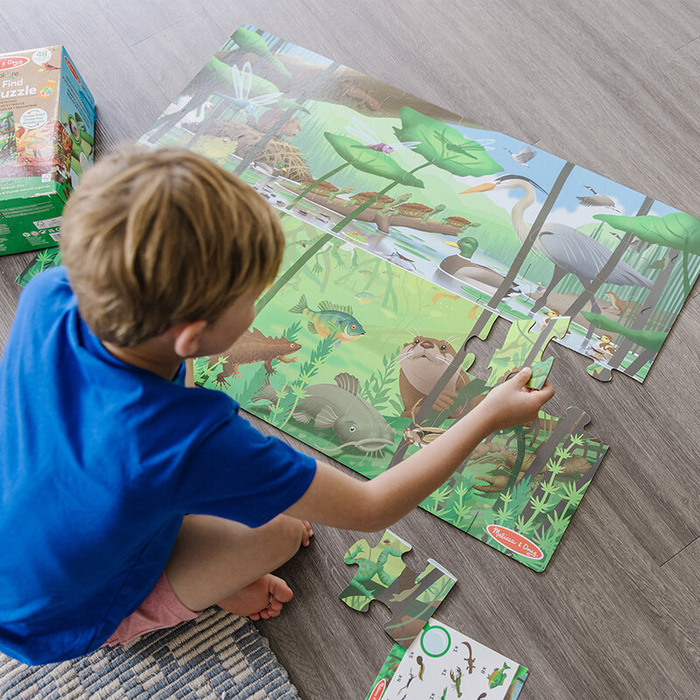Dwustronne puzzle podłogowe 2w1 szukaj i znajdź Let’s Explore 48 el. Melissa & Doug