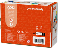 Drewniany Rower towarowy z dwiema lalkami i psem Goki Akcesoria do domku dla lalek