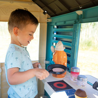 Smoby Domek ogrodowy Lodziarnia Sweety Corner Okna z żaluzjami i Akcesoria do zabawy w sklep