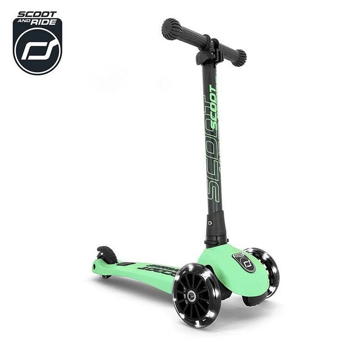 SCOOTANDRIDE Highwaykick 3 LED Hulajnoga składana ze świecącymi kółkami 3+ Kiwi