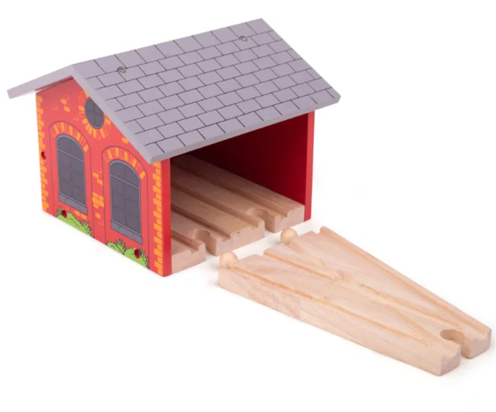 Do kolejki ceglana parowozownia Bigjigs Rail