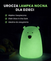 Lampka nocna dla dzieci Miś Duży świecący w ciemności z pilotem Rabbit & Friends