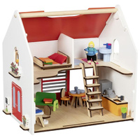 Przenośny domek dla lalek Eco House z mebelkami i figurkami 54 el Goki