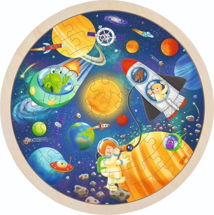 Drewniane puzzle Puzzle Kosmos Goki 