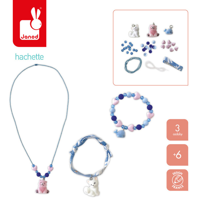 Zestaw kreatywny dla dzieci do tworzenia biżuterii z zawieszkami Małe zwierzątka Janod