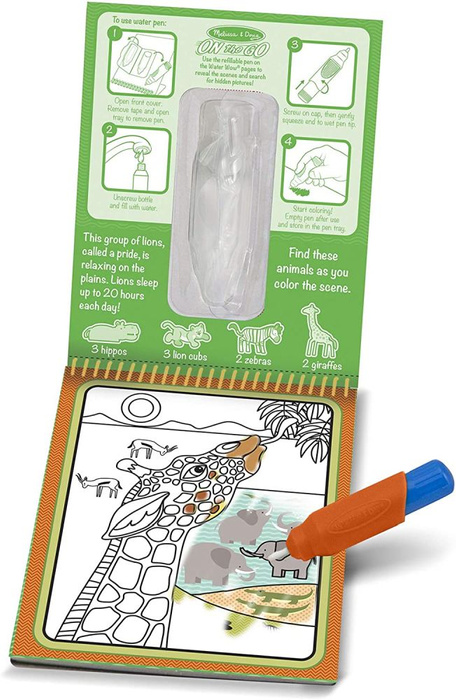 Wodna kolorowanka wielokrotnego użytku Water Wow Safari Melissa & Doug