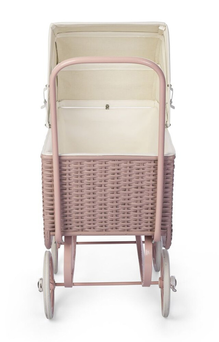Wózek retro dla lalek Doll Pram Retro Rattan Rose Astrup
