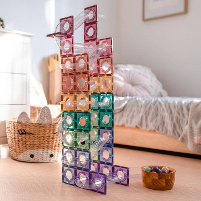 Klocki magnetyczne kulodrom Pastel Ball Run Pack 106 el. Connetix
