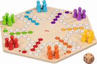 Ludo chińczyk podwójna drewniana gra planszowa dla 6 i 4 graczy Goki