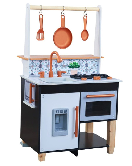 Rzemieślnicza kuchnia dla dzieci wyspa kuchenna czarna Artisan Island KidKraft