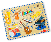 Interaktywna układanka drewniana z dźwiękiem Instrumenty Melissa & Doug