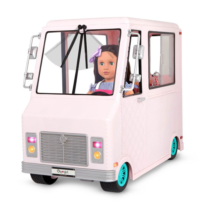 Ciężarówka z lodami i wyposażeniem różowa Sweet stop ice cream truck Our Generation 