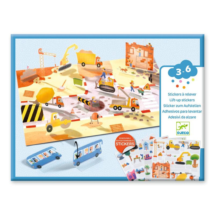 Naklejki wielokrotnego użytku 3D POJAZDY Djeco