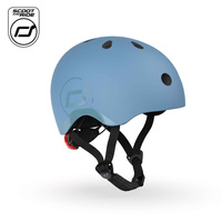 SCOOTANDRIDE Dziecięcy Kask i Ochraniacze Steel S-M ochronny Zestaw 3 lata+