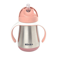 Bidon termiczny dla dziecka Niekapek ze słomką 250 ml old pink Beaba