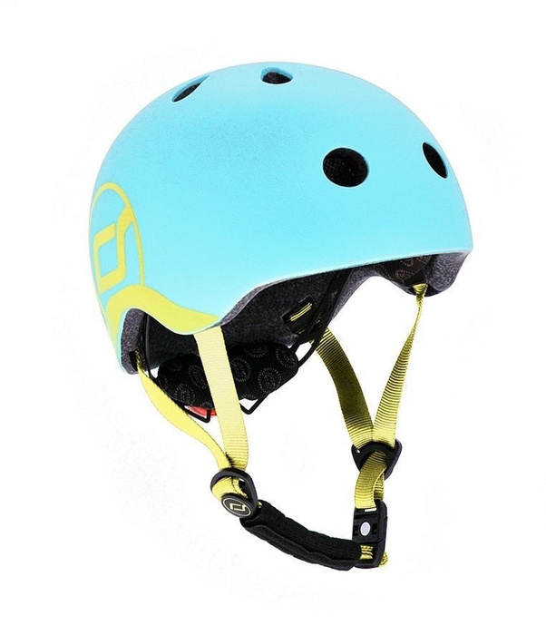SCOOTANDRIDE Dziecięcy Kask XXS-S 1-5 lat światło LED magnetyczne zapięcie Blueberry