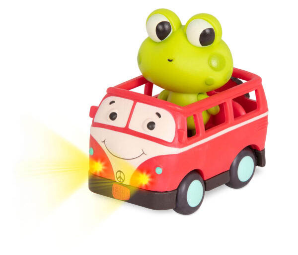 Zestaw 3 miękkich mini samochodzików sensorycznych światło i dźwięk Light Up Cars B.toys