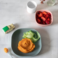 Komplet naczyń z silikonu z przyssawką eucalyptus Beaba