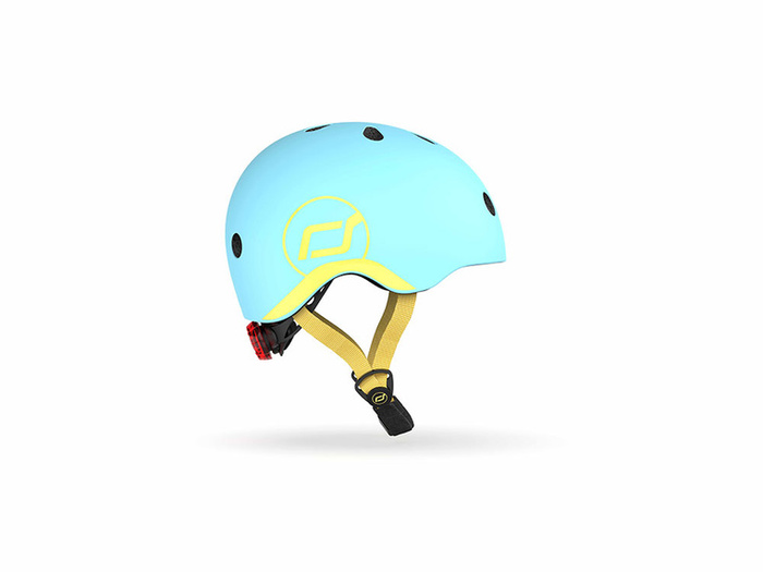 SCOOTANDRIDE Dziecięcy Kask XXS-S 1-5 lat światło LED magnetyczne zapięcie Blueberry