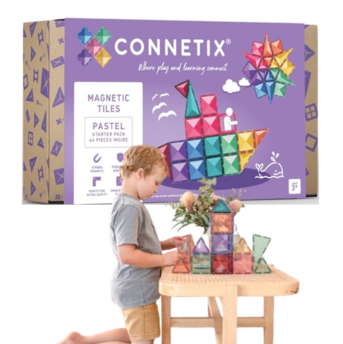 Klocki magnetyczne Pastel Starter Pack 64 el. Connetix