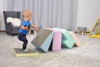 Duże klocki piankowe do wspinaczki i aktywnej zabawy dla dzieci zestaw pastelowy Corner Climber IGLU
