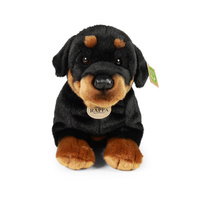 Pluszak dla dzieci pies rottweiler leżący 39 cm Rappa maskotki