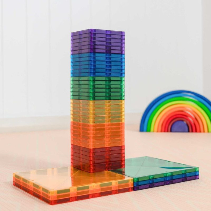 Klocki magnetyczne dla dzieci Rainbow Square Pack 42 el Connetix