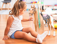 Duży Koń dla lalki Palomino z akcesoriami do czesania i stylizacji 50cm Our Generation