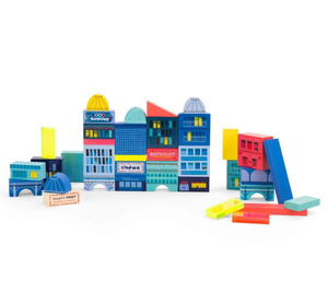 Zestaw klocków drewnianych z świecącymi elementami Miasto Moulin Roty