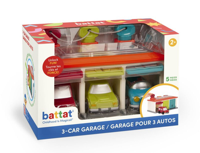 Kolorowy Garaż z 3 autkami i kluczami Battat