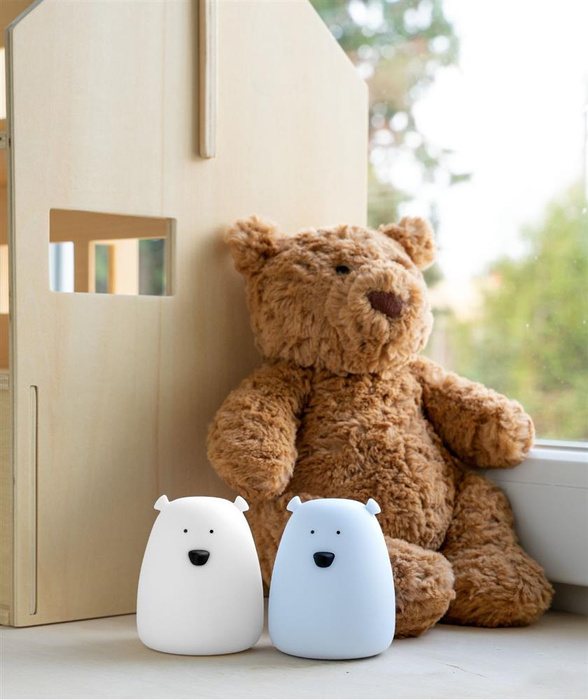 Lampki nocne dla dzieci Mini Miś w kolorze Biały i Arktyczny Błękit 2 szt Rabbit & Friends