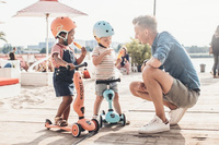 SCOOTANDRIDE Dziecięcy Kask XXS-S 1-5 lat światło LED magnetyczne zapięcie Blueberry