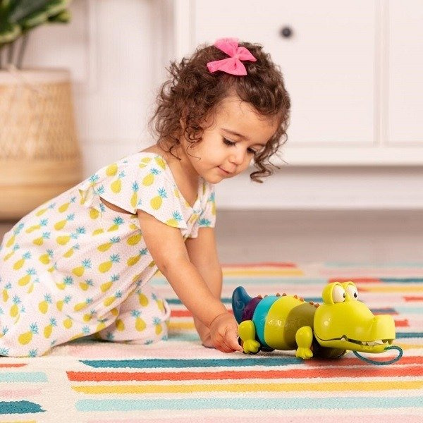 Zabawka na sznurku dla dzieci Ciekawski krokodyl B.toys