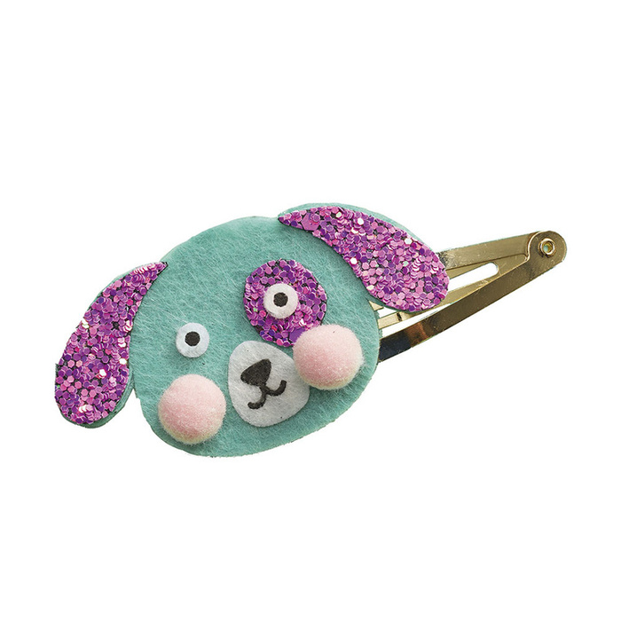 Zestaw kreatywny dla dzieci do tworzenia biżuterii brokatowe spinki do włosów Pieski i kotki Janod