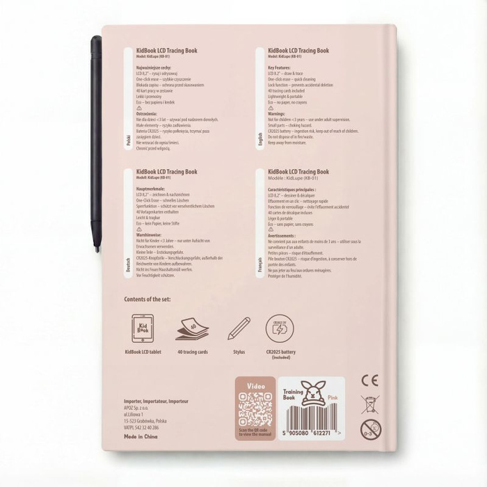 KidBook Tablet graficzny do rysowania dla dzieci Rabbit Kidinex