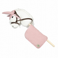 Podkładka pod siodło i bonetka sztruksowy róż dodatki do Hobby Horse by Astrup