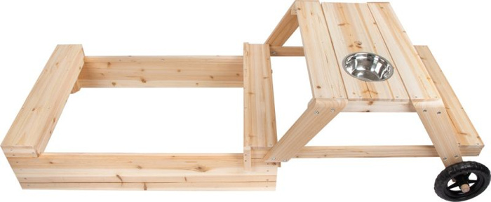 Piaskownica drewniana stolik z ławką zabawa w kuchni zestaw mebli ogrodowych 3w1 Small Foot