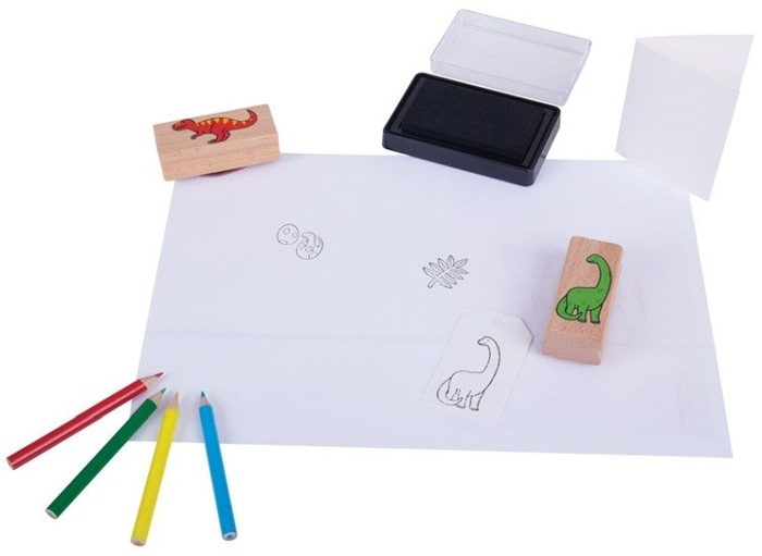 Zestaw do kolorowania z pieczątkami stempelki Dinozaury Bigjigs Toys