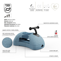 Scootandride My First jeździk pchacz dla dzieci 3w1 6 m+ Steel niebieski